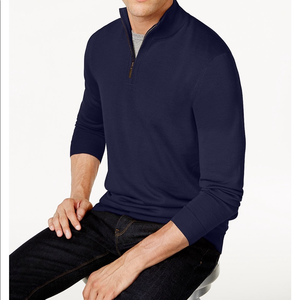 Club Room men’s wool blend zip up sweater